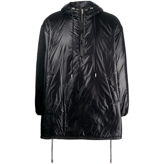 Saint Laurent Cassandre logo-embossed hooded raincoat Jackets
