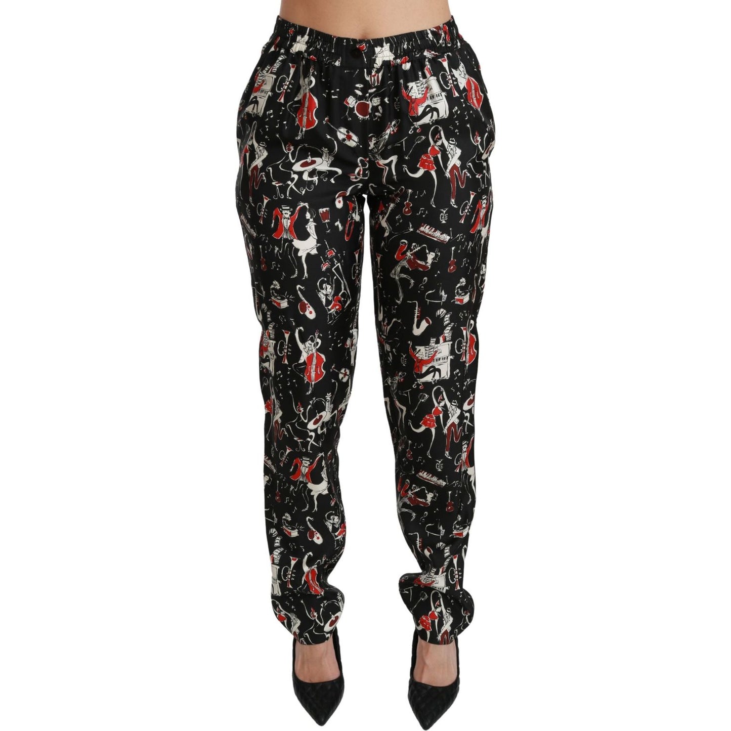 Dolce & Gabbana Sleek Silk Slim-Fit Mid-Waist Pants Jeans & Pants Dolce & Gabbana Rosy Brown