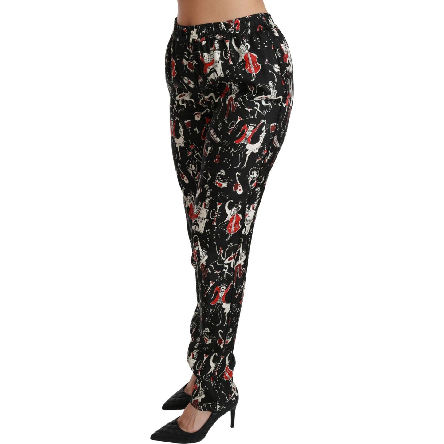 Dolce & Gabbana Sleek Silk Slim-Fit Mid-Waist Pants Jeans & Pants Dolce & Gabbana Rosy Brown