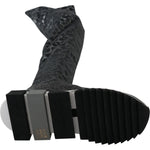 Dolce & Gabbana Elegant Leopard Booties Above Knee Shoes Dolce & Gabbana Black