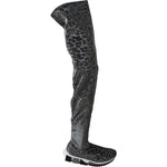 Dolce & Gabbana Elegant Leopard Booties Above Knee Shoes Dolce & Gabbana Dark Slate Gray