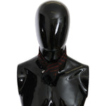 Costume National Elegant Silk Scarf Bandana Hat in Black Orange Silk Scarves Costume National Black