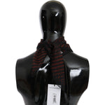 Costume National Elegant Silk Scarf Bandana Hat in Black Orange Silk Scarves Costume National Black