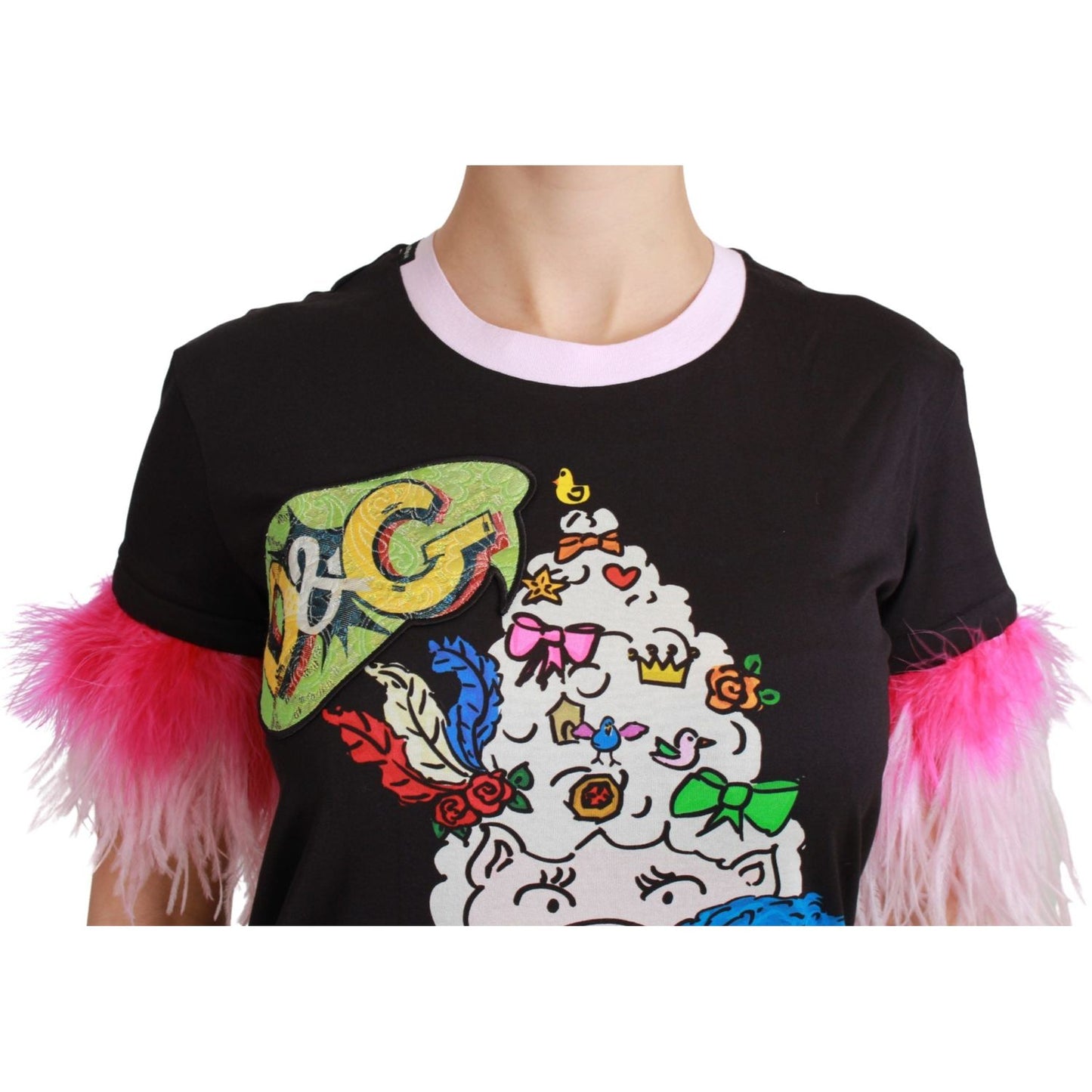 Dolce & Gabbana Chic Crewneck Year of the Pig Motif Tee Dolce & Gabbana Dark Slate Gray