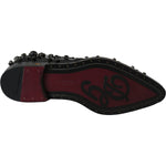 Dolce & Gabbana Black Leather Crystals Dress Broque Shoes LA7210-39