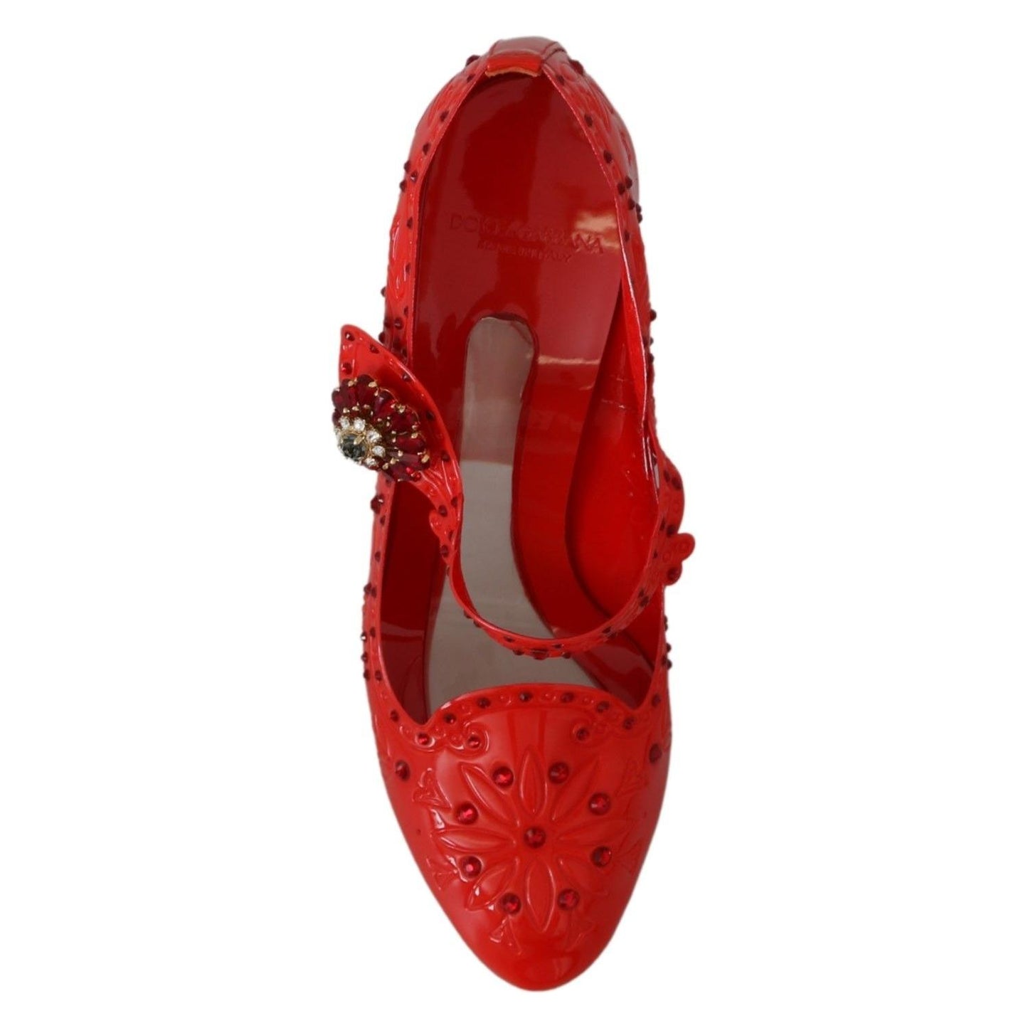 Dolce & Gabbana Chic Red Crystal Cinderella Pumps Dolce & Gabbana Brown