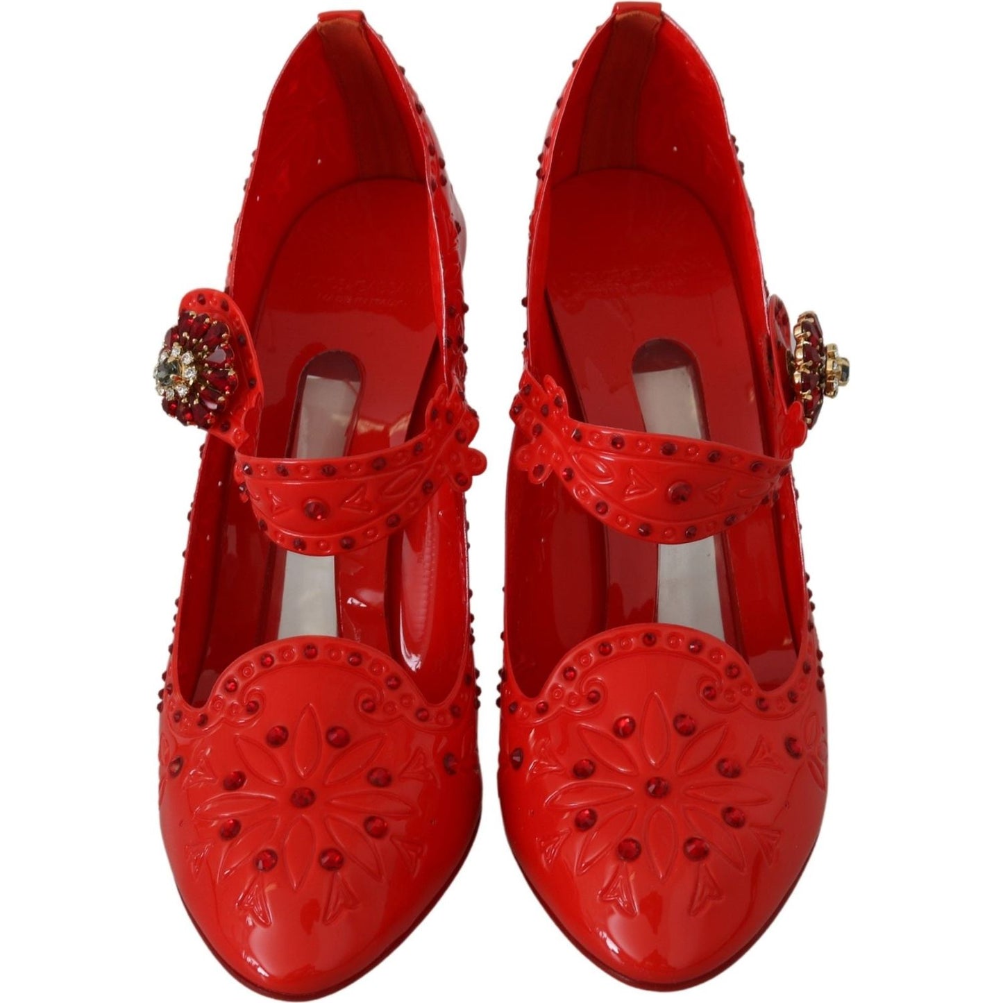 Dolce & Gabbana Chic Red Crystal Cinderella Pumps Dolce & Gabbana Dark Red
