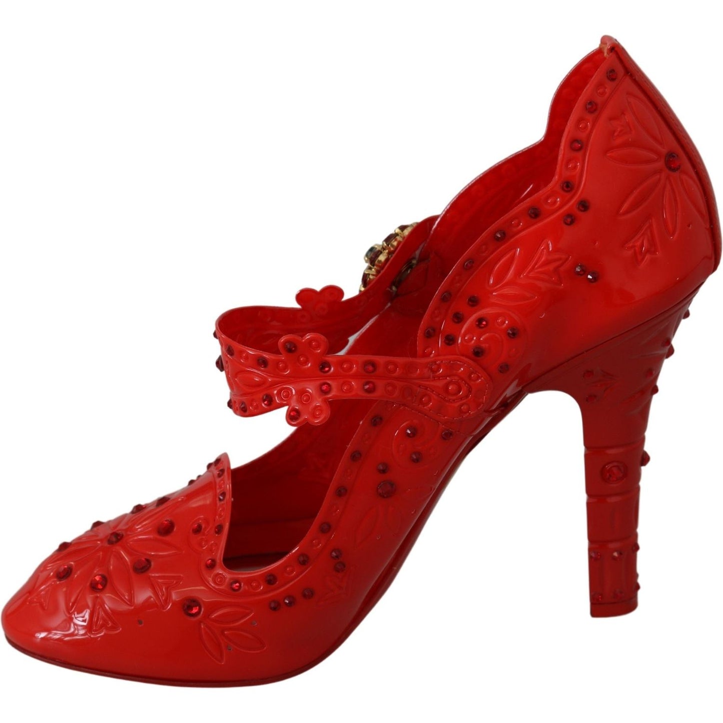 Dolce & Gabbana Chic Red Crystal Cinderella Pumps Dolce & Gabbana Dark Red