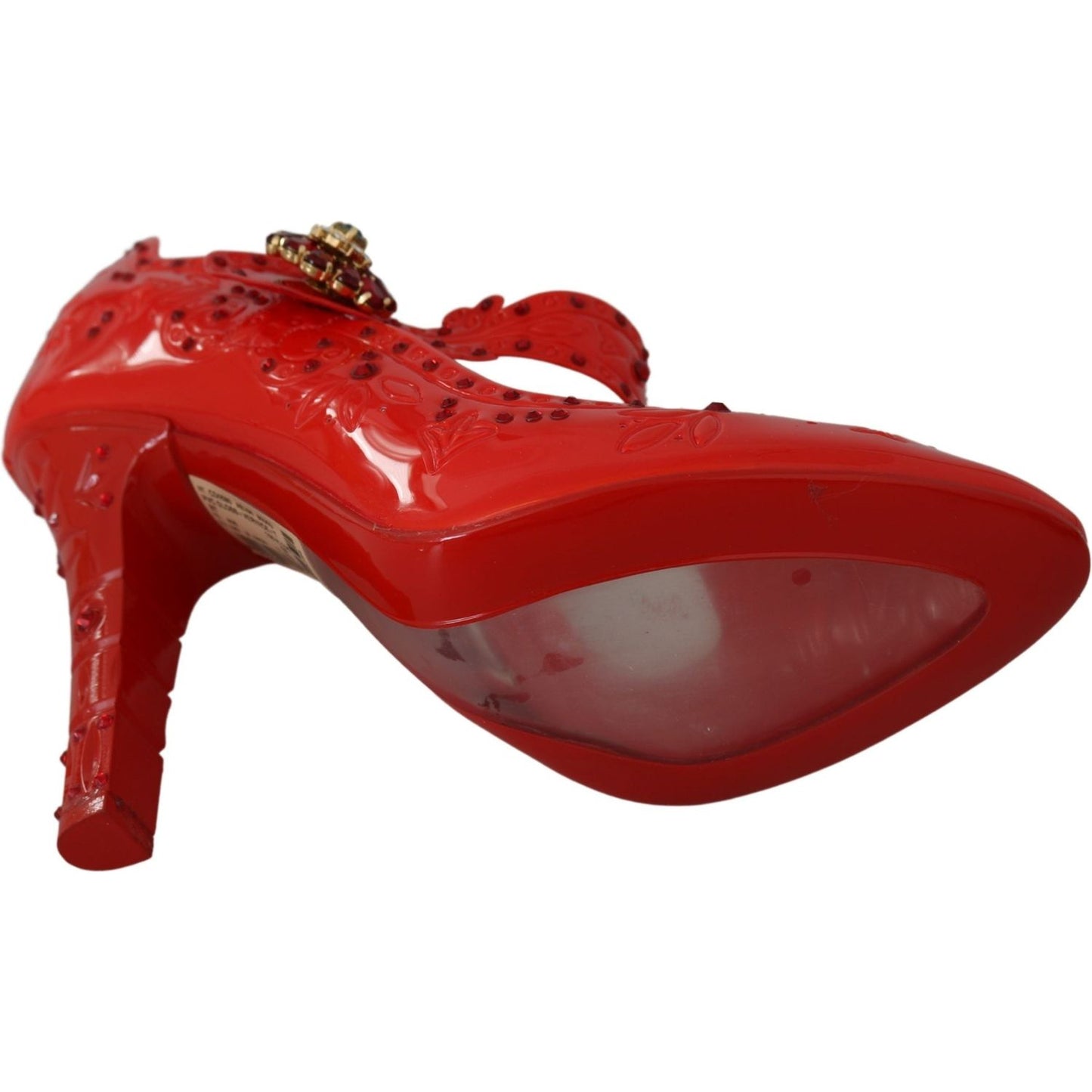 Dolce & Gabbana Chic Red Crystal Cinderella Pumps Dolce & Gabbana Brown