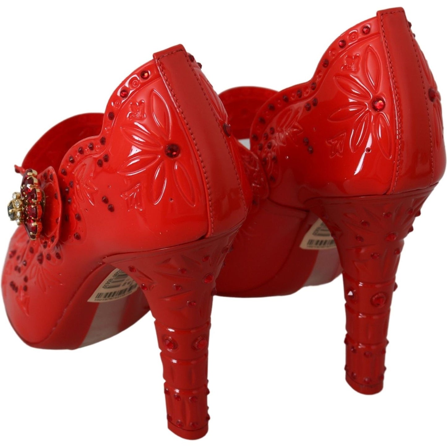 Dolce & Gabbana Chic Red Crystal Cinderella Pumps Dolce & Gabbana Brown