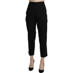BENCIVENGA Elegant High Waist Cropped Pants Jeans & Pants BENCIVENGA Black