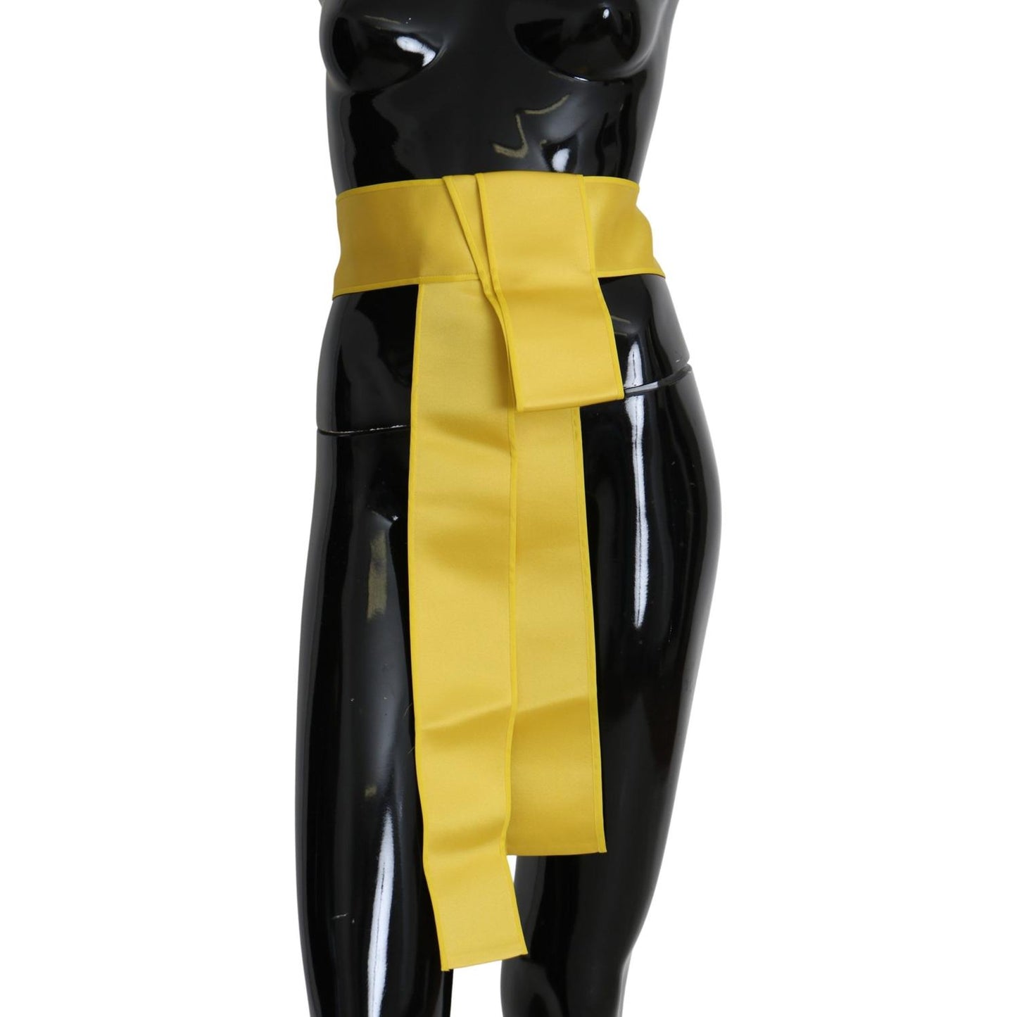 Dolce & Gabbana Chic Silk Yellow Women's Elegant Belt Belt Dolce & Gabbana Black