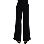 Dolce & Gabbana Elegant Cashmere Wide Leg Trousers Jeans & Pants Dolce & Gabbana Black