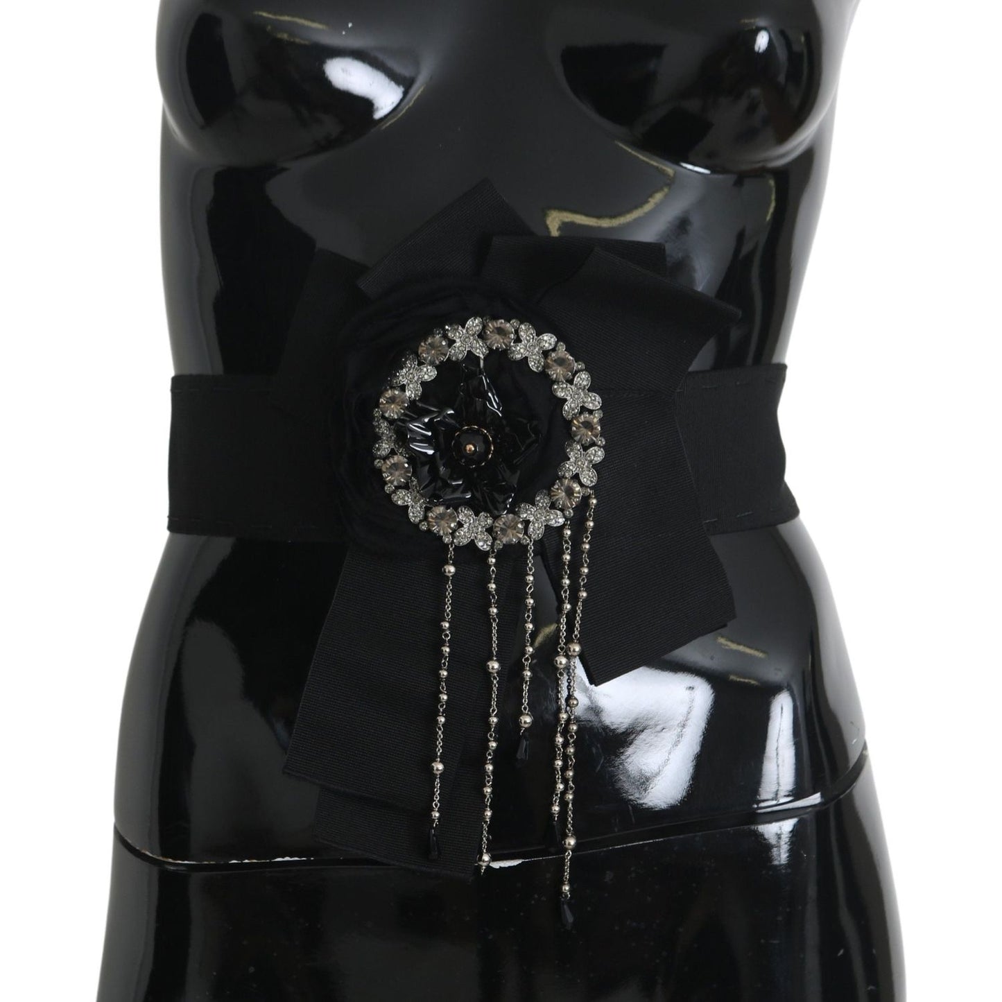 Dolce & Gabbana Elegant Black Crystal Waist Belt Dolce & Gabbana Black