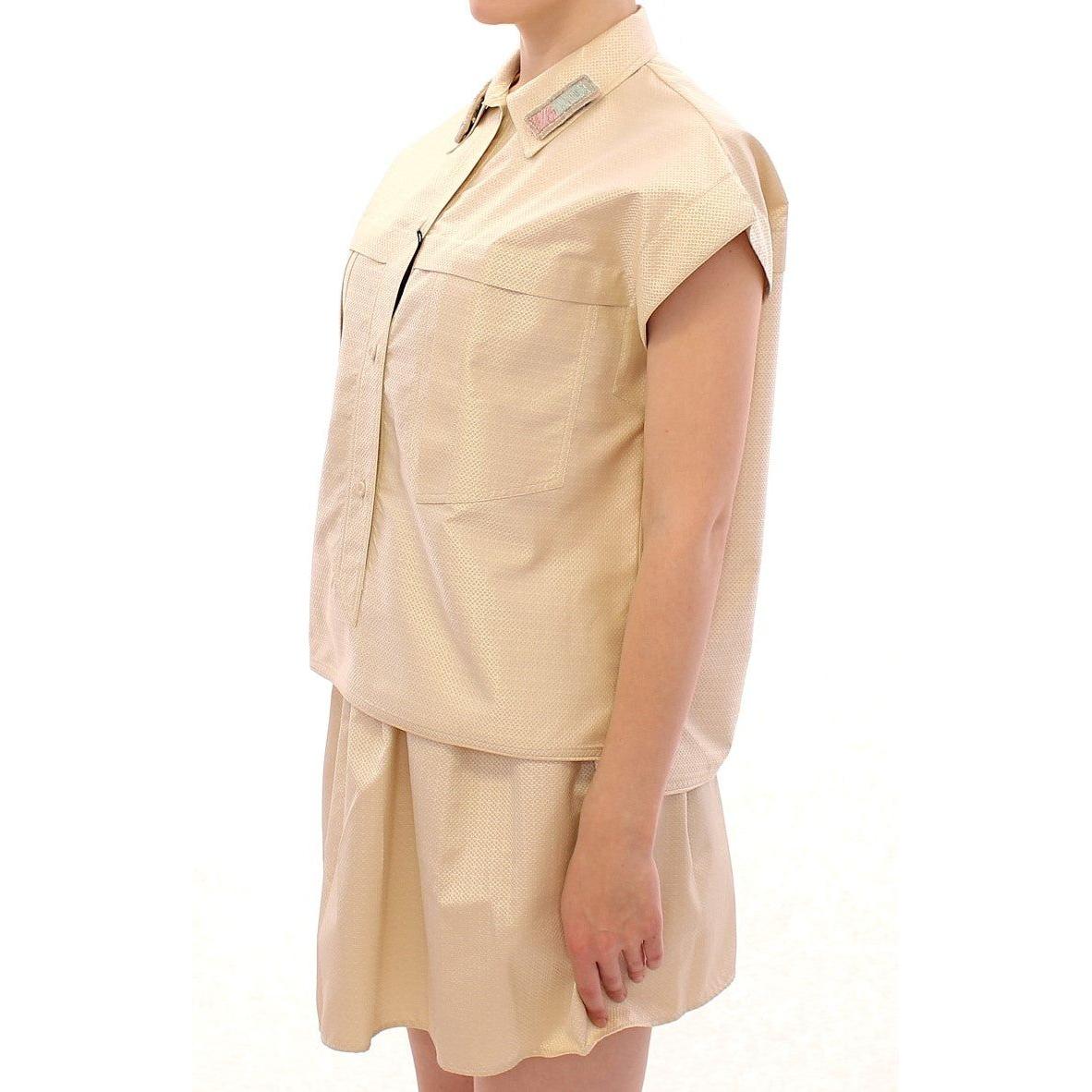 Andrea Incontri Elegant Beige Blouse Tank Top Andrea Incontri Tan