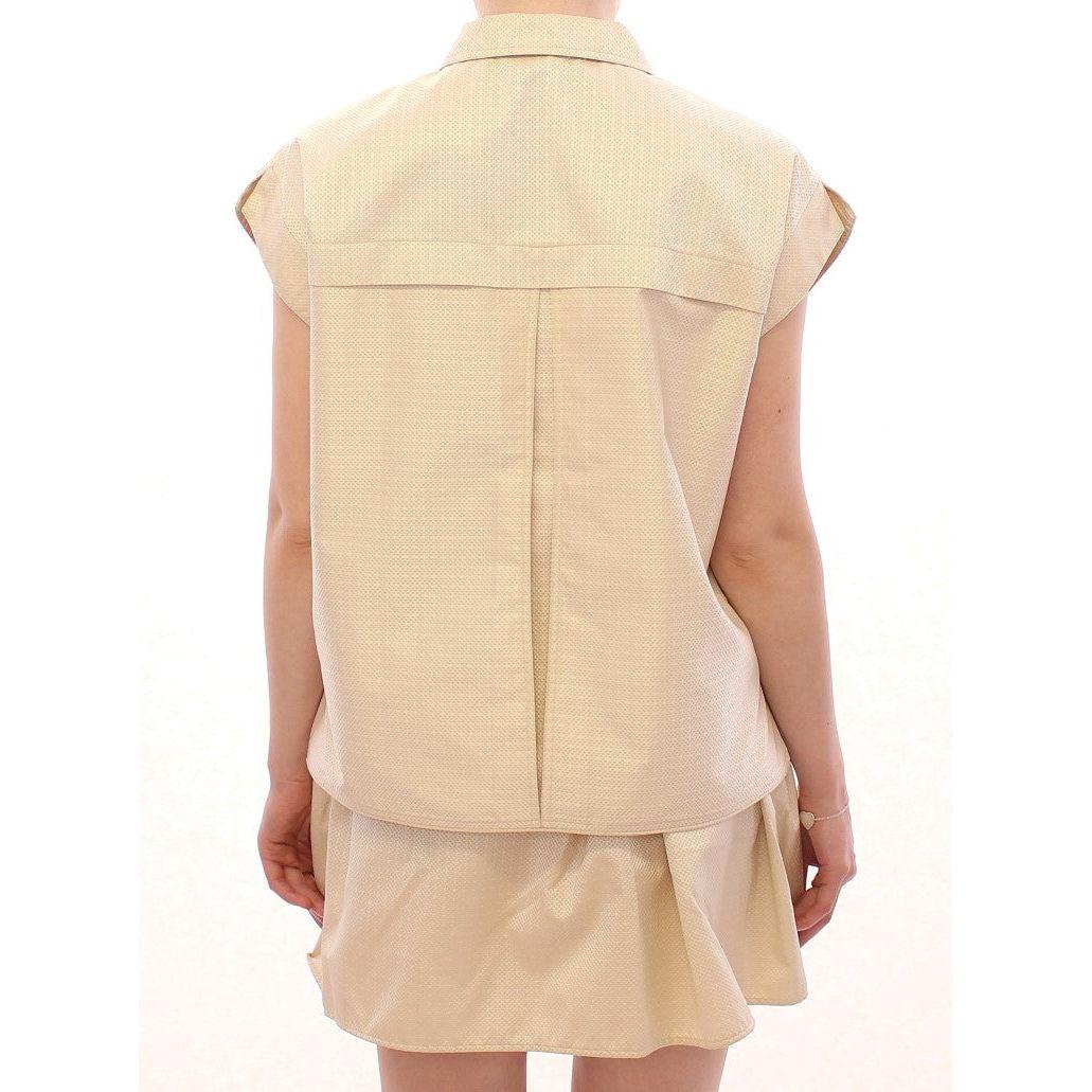 Andrea Incontri Elegant Beige Blouse Tank Top Andrea Incontri Wheat
