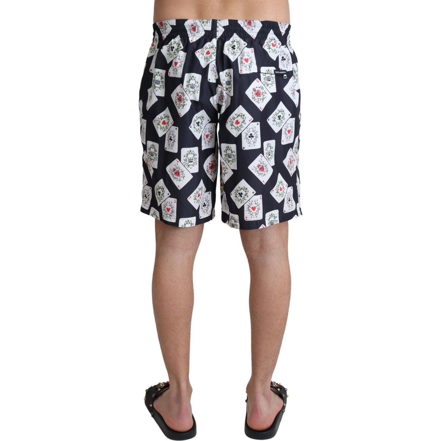 Dolce & Gabbana Multicolor Card Deck Printed Swim Trunks Dolce & Gabbana Rosy Brown