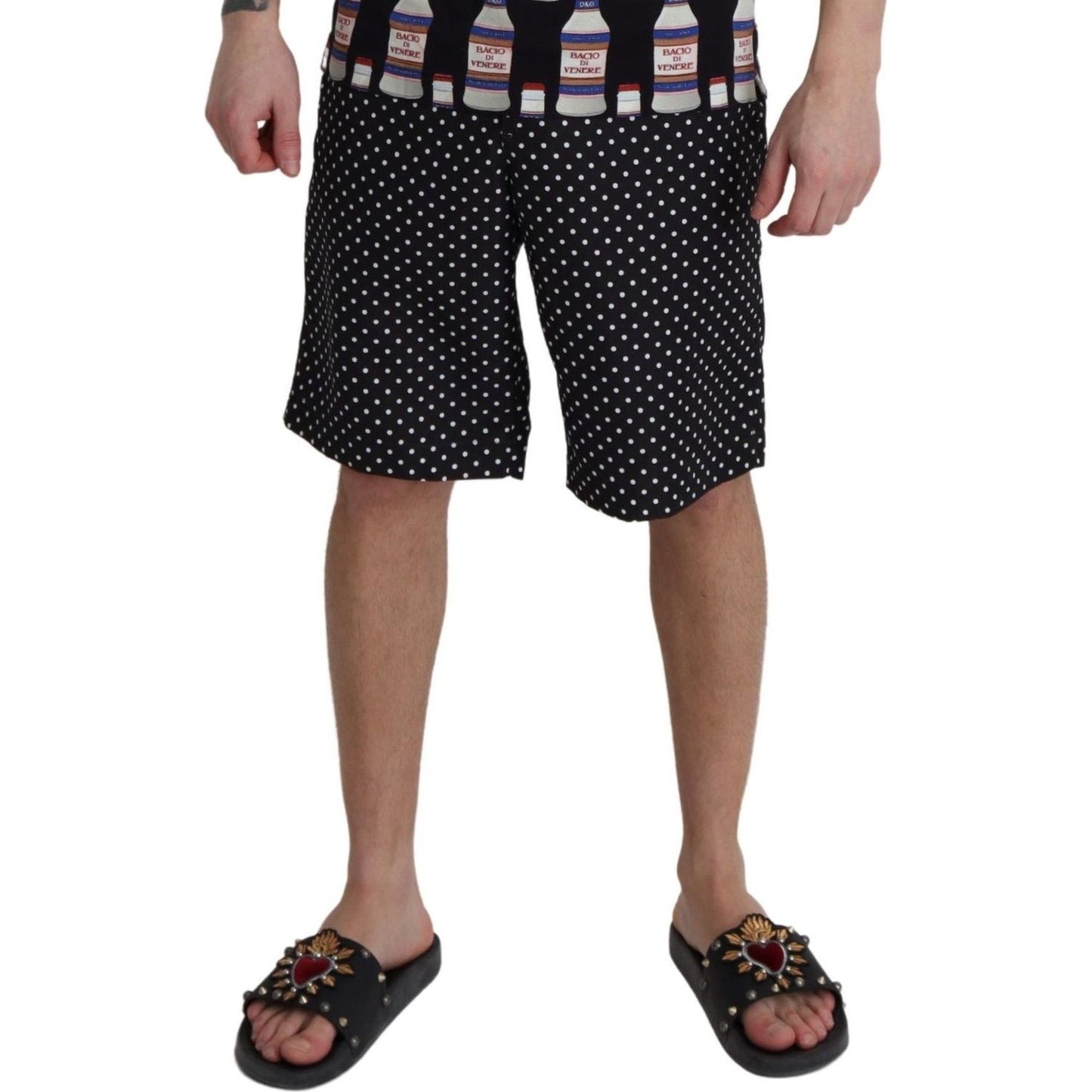 Dolce & Gabbana Polka Dot Elegance Swim Trunks Boxer Dolce & Gabbana Rosy Brown