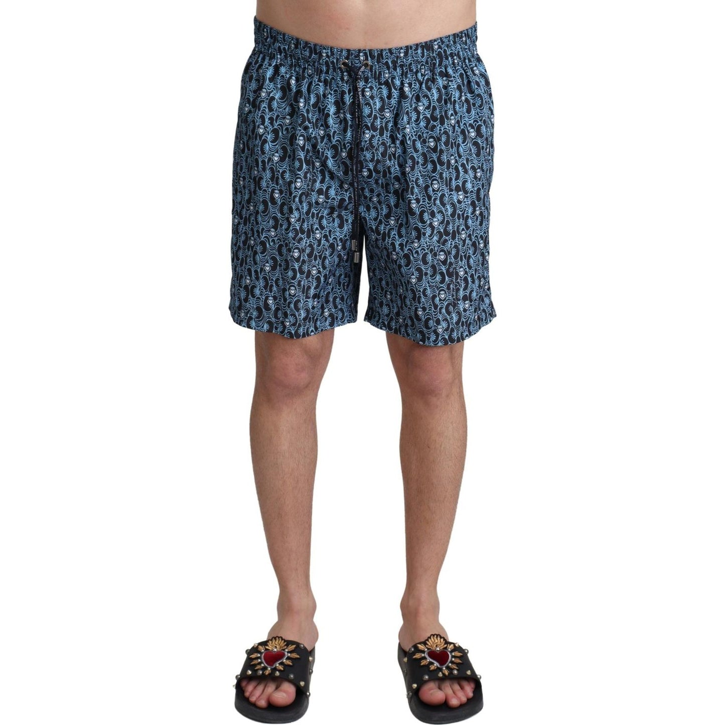 Dolce & Gabbana Chic Blue Drawstring Swim Trunks Dolce & Gabbana Dark Slate Gray