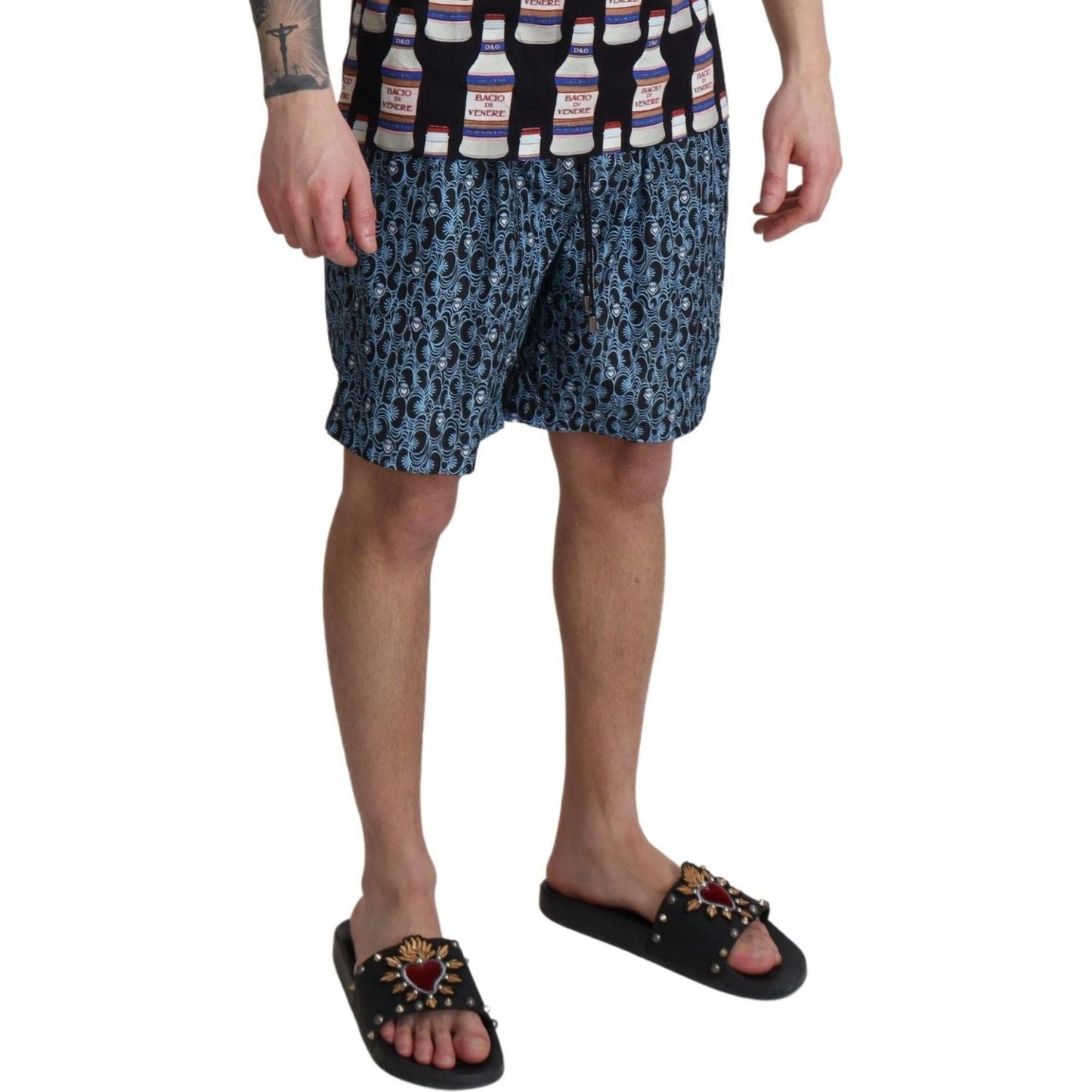 Dolce & Gabbana Chic Blue Drawstring Swim Trunks Dolce & Gabbana Dark Slate Gray