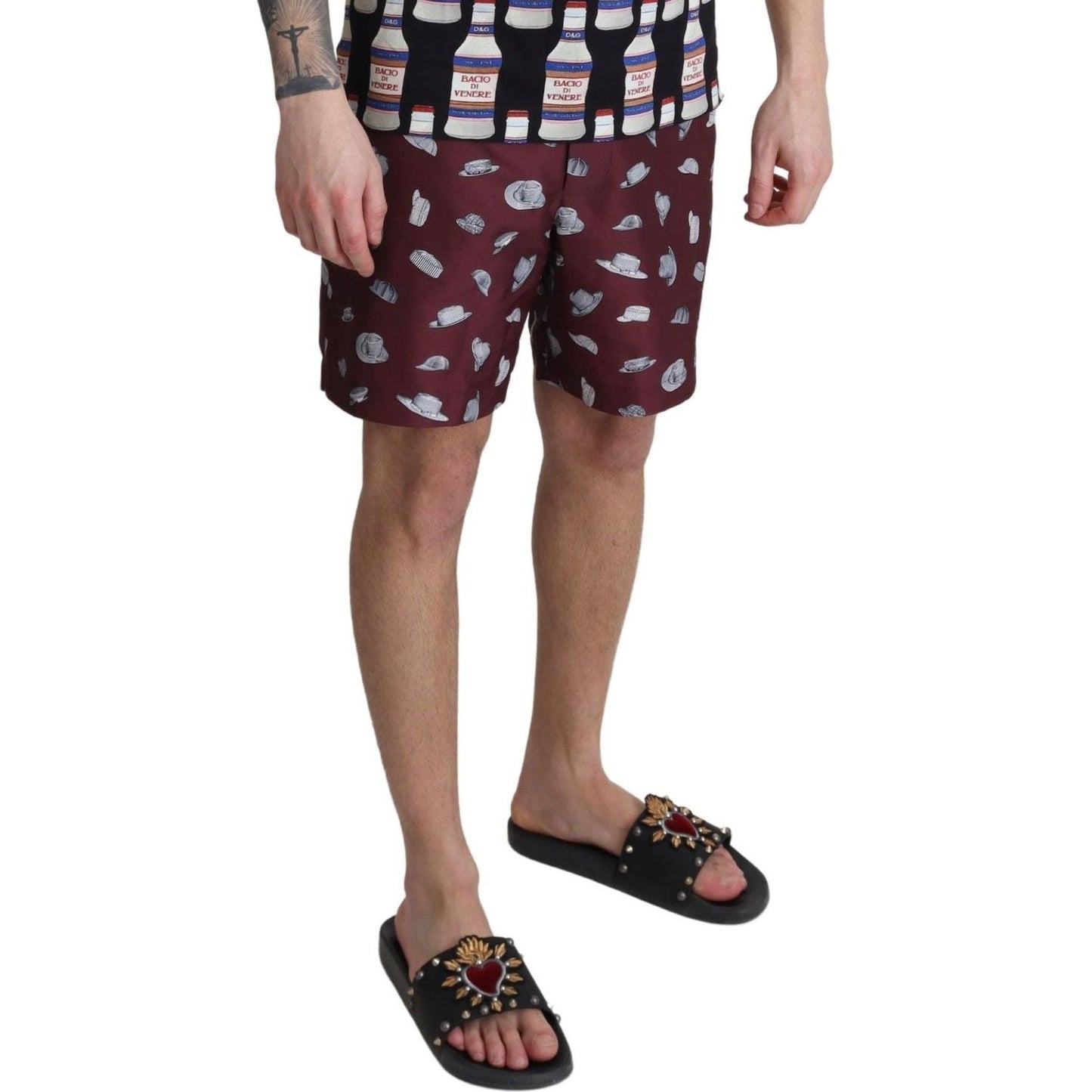Dolce & Gabbana Elegant Maroon Swim Trunks Dolce & Gabbana Dark Slate Gray