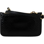Dolce & Gabbana Black Leather Coin Purse Wristlet Mirror Agnese Wallet VAS12389