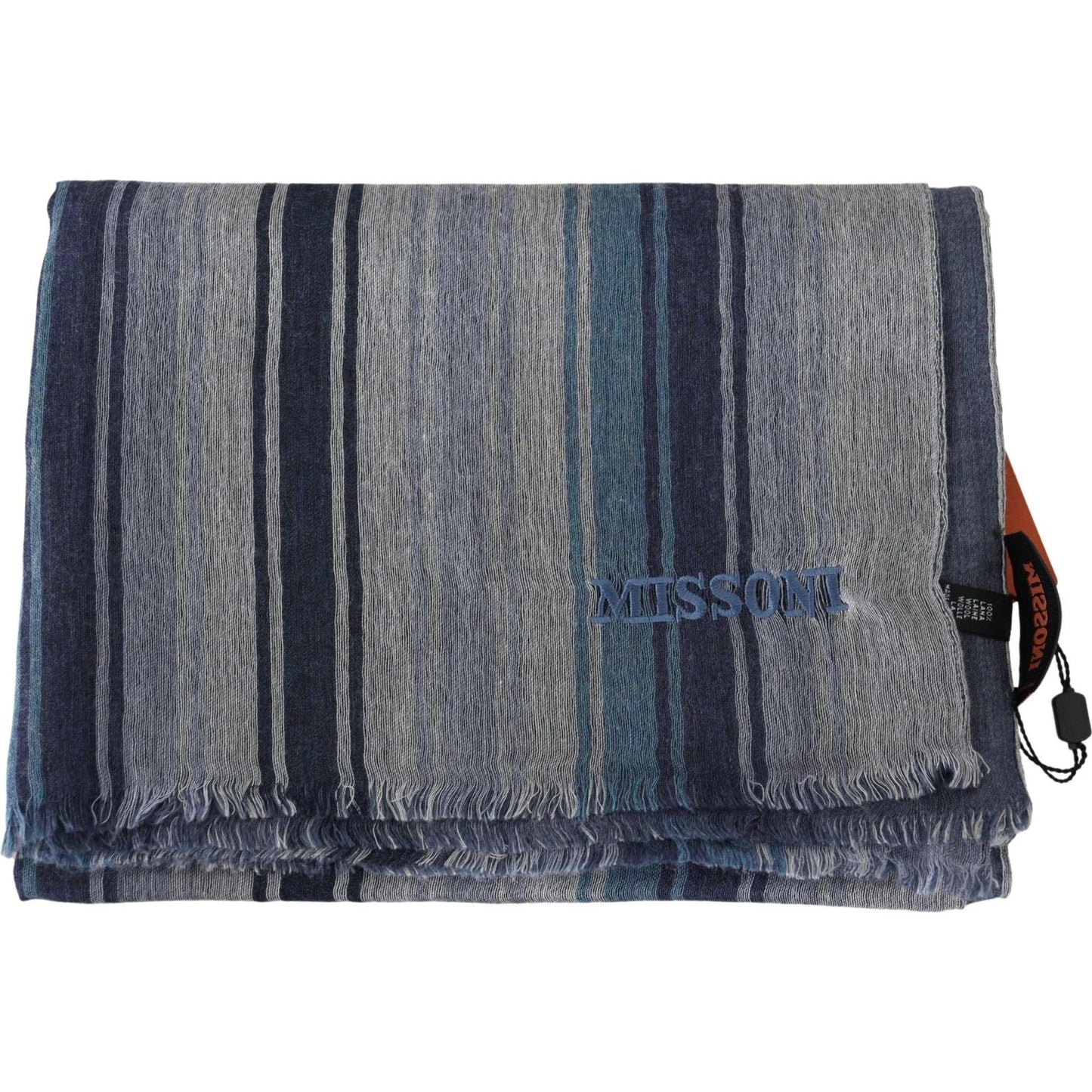 Missoni Elegant Multicolor Wool Scarf with Logo Embroidery Missoni Dim Gray