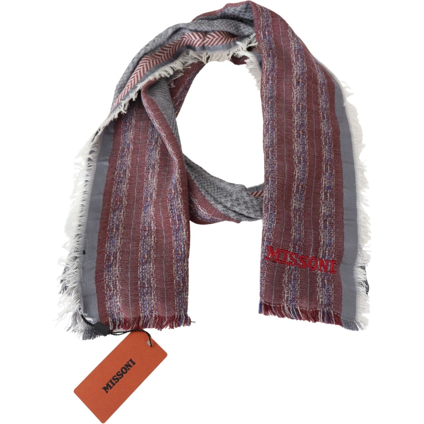Missoni Chic Multicolor Wool Blend Designer Scarf Missoni Dim Gray