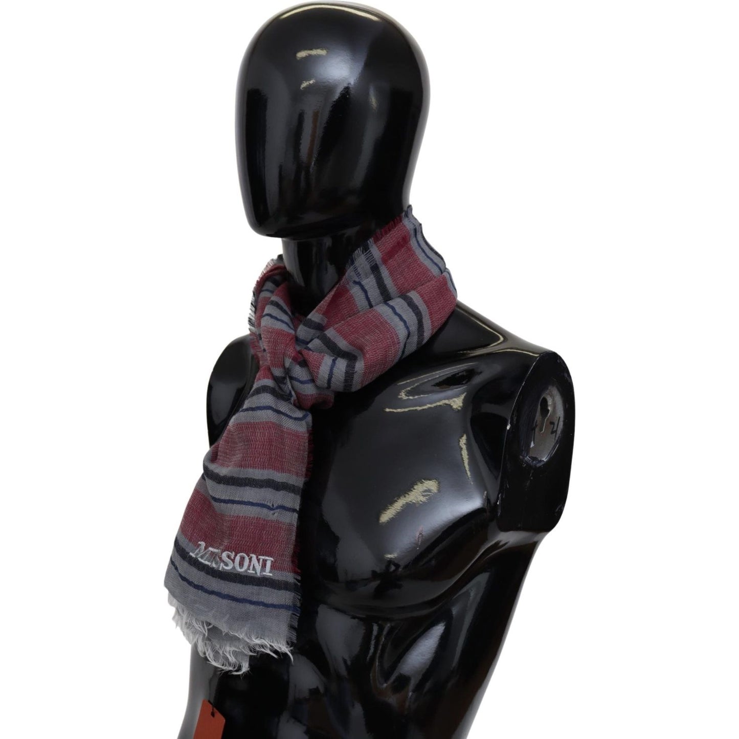 Missoni Elegant Multicolor Striped Wool Scarf Missoni Black