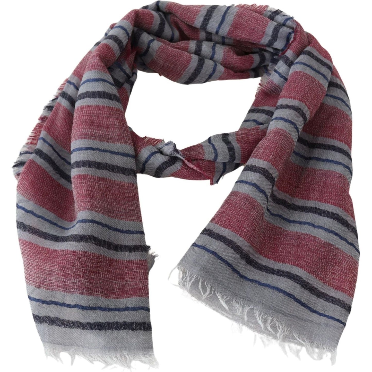 Missoni Elegant Multicolor Striped Wool Scarf Missoni Dim Gray