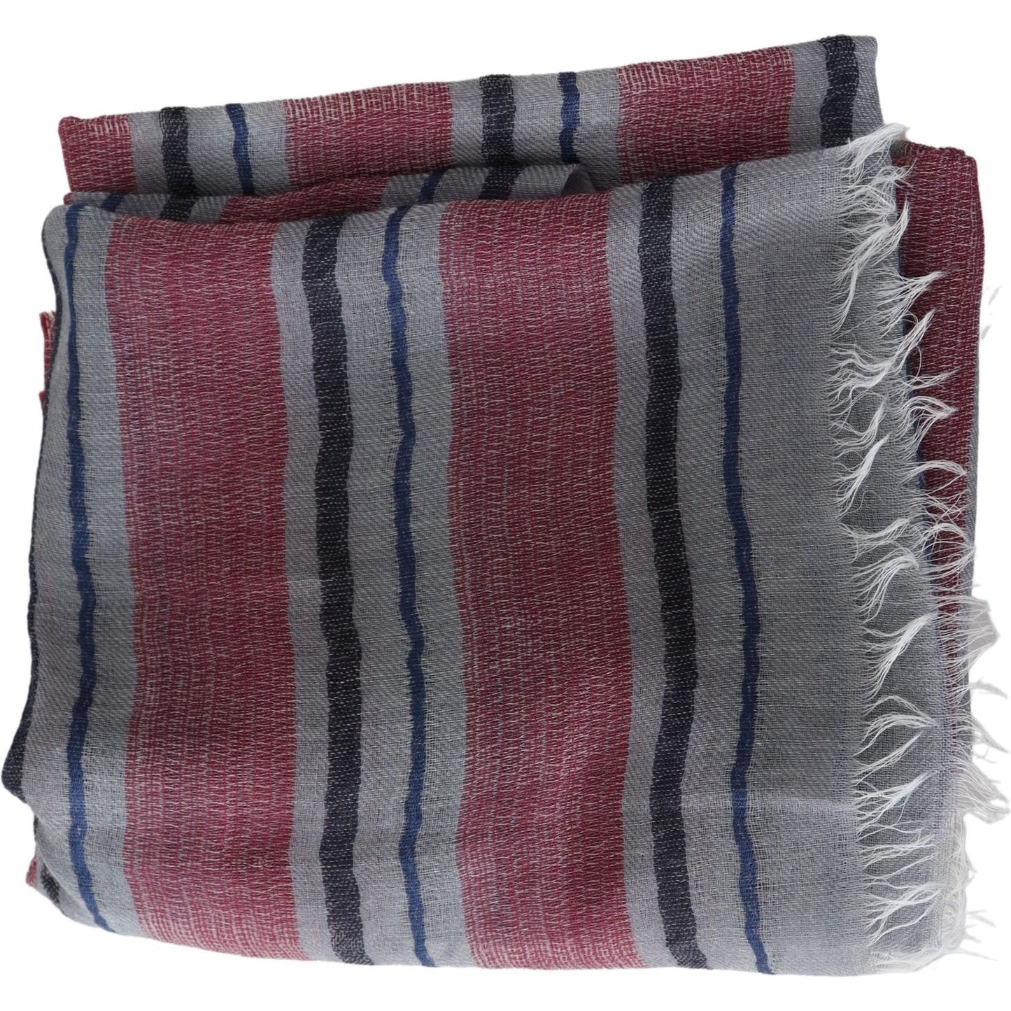 Missoni Elegant Multicolor Striped Wool Scarf Missoni Dim Gray