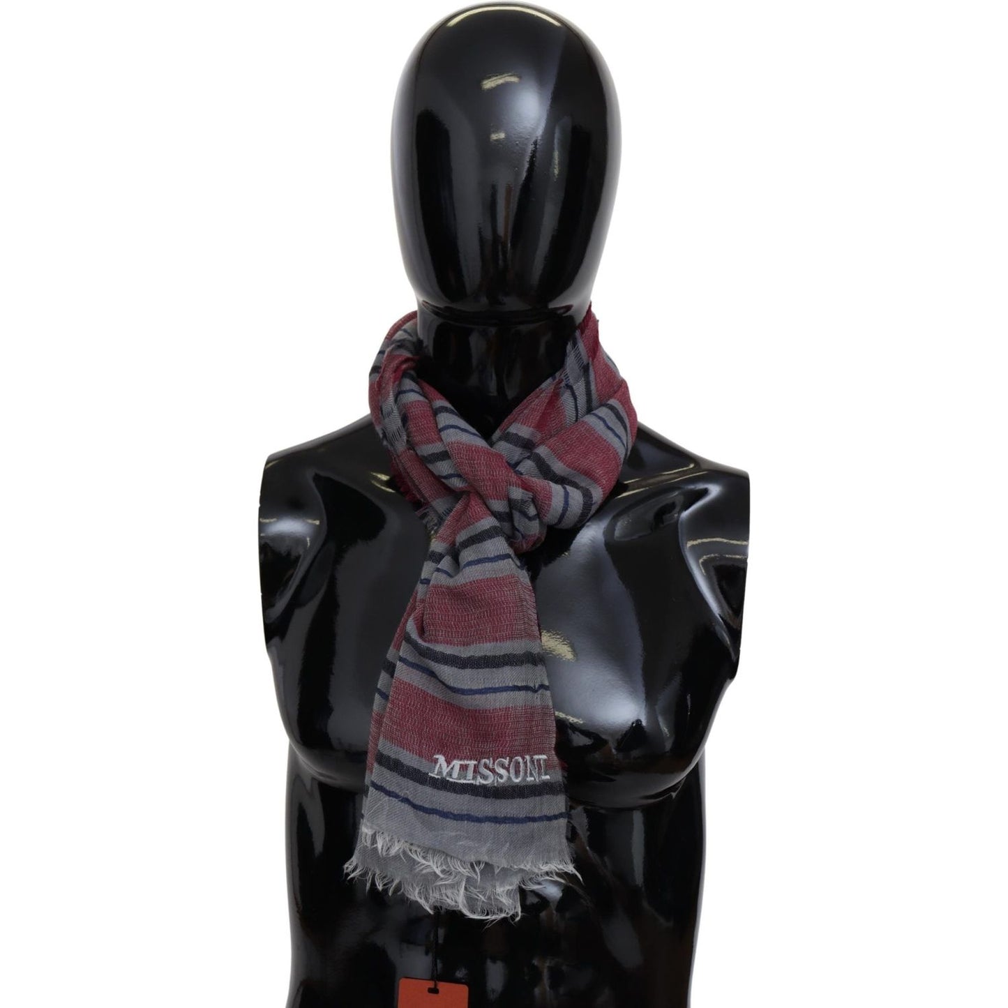 Missoni Elegant Multicolor Striped Wool Scarf Missoni Black