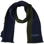 Missoni Authentic Wool Scarf with Stripes and Logo Embroidery Missoni Black