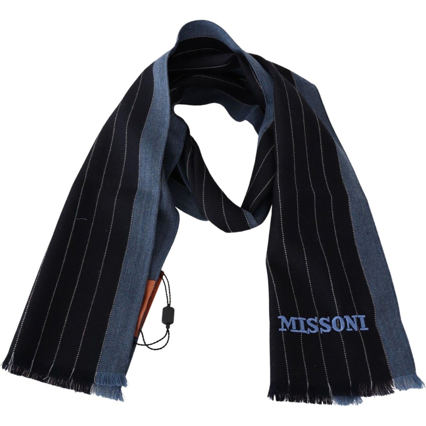 Missoni Chic Striped Wool-Silk Unisex Scarf Missoni Black