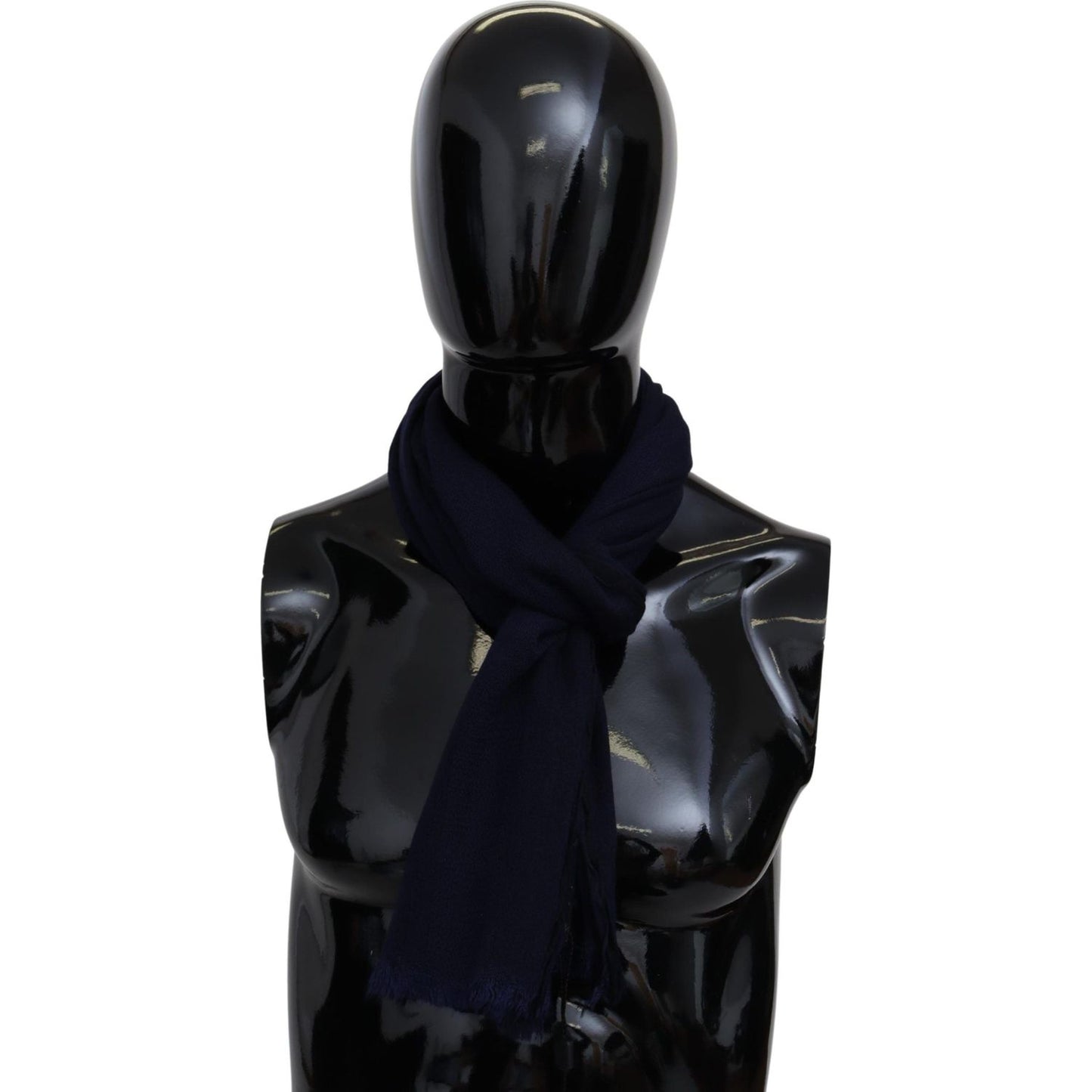 Missoni Elegant Blue Wool Scarf with Embroidered Logo Missoni Black