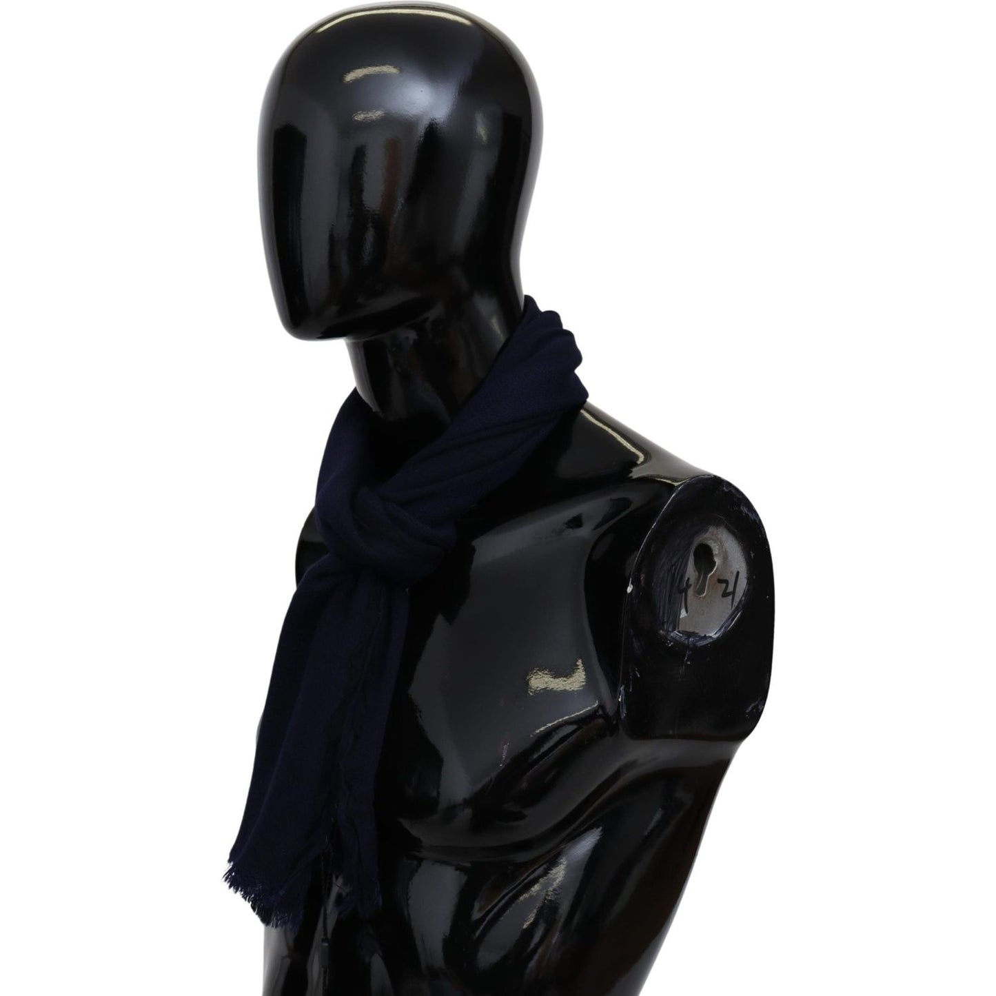 Missoni Elegant Blue Wool Scarf with Embroidered Logo Missoni Black