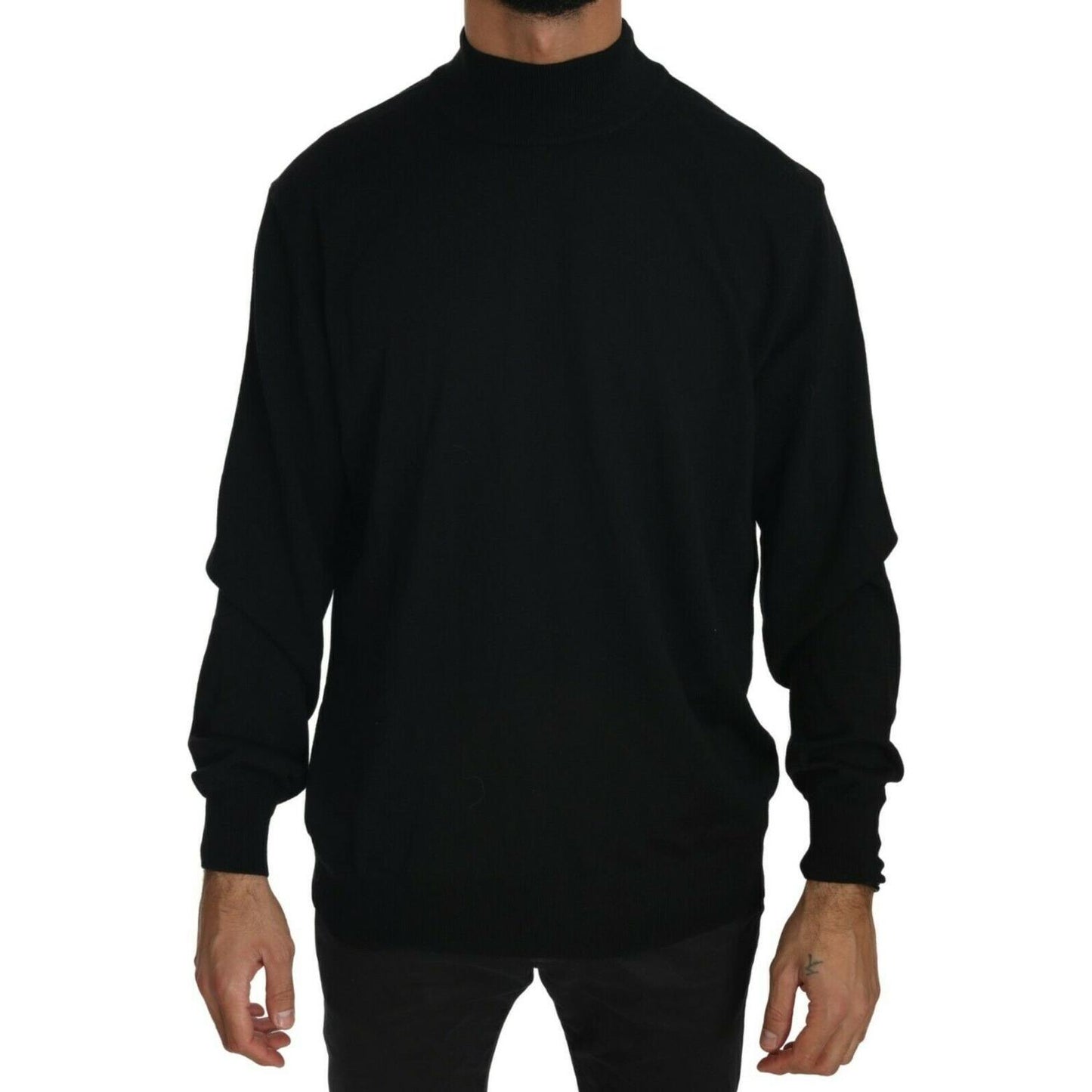 MILA SCHÖN Elegant Black Virgin Wool Pullover Sweater MILA SCHÖN Black