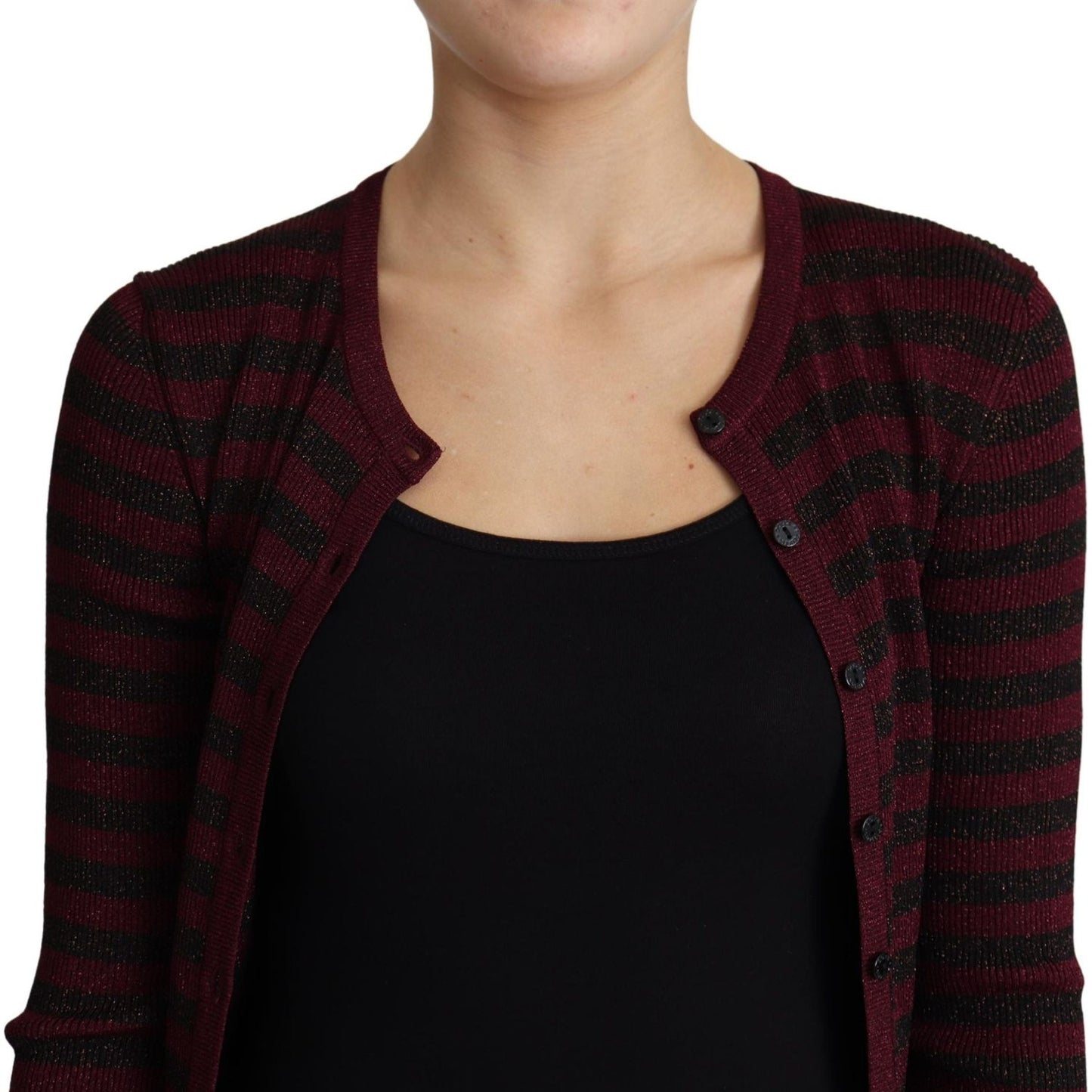 Dolce & Gabbana Elegant Striped Viscose Cardigan Dolce & Gabbana Tan