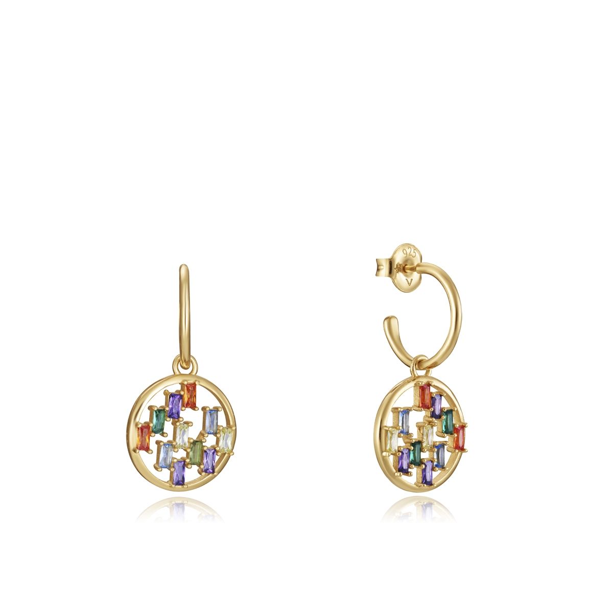VICEROY JEWELS Mod. 15114E100-39 lady earrings, silver 925°, quartz movement, colorful gemstones in official box.