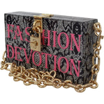 Dolce & Gabbana Gray Fashion Devotion Clutch Plexi SICILY BOX Purse VAS12478