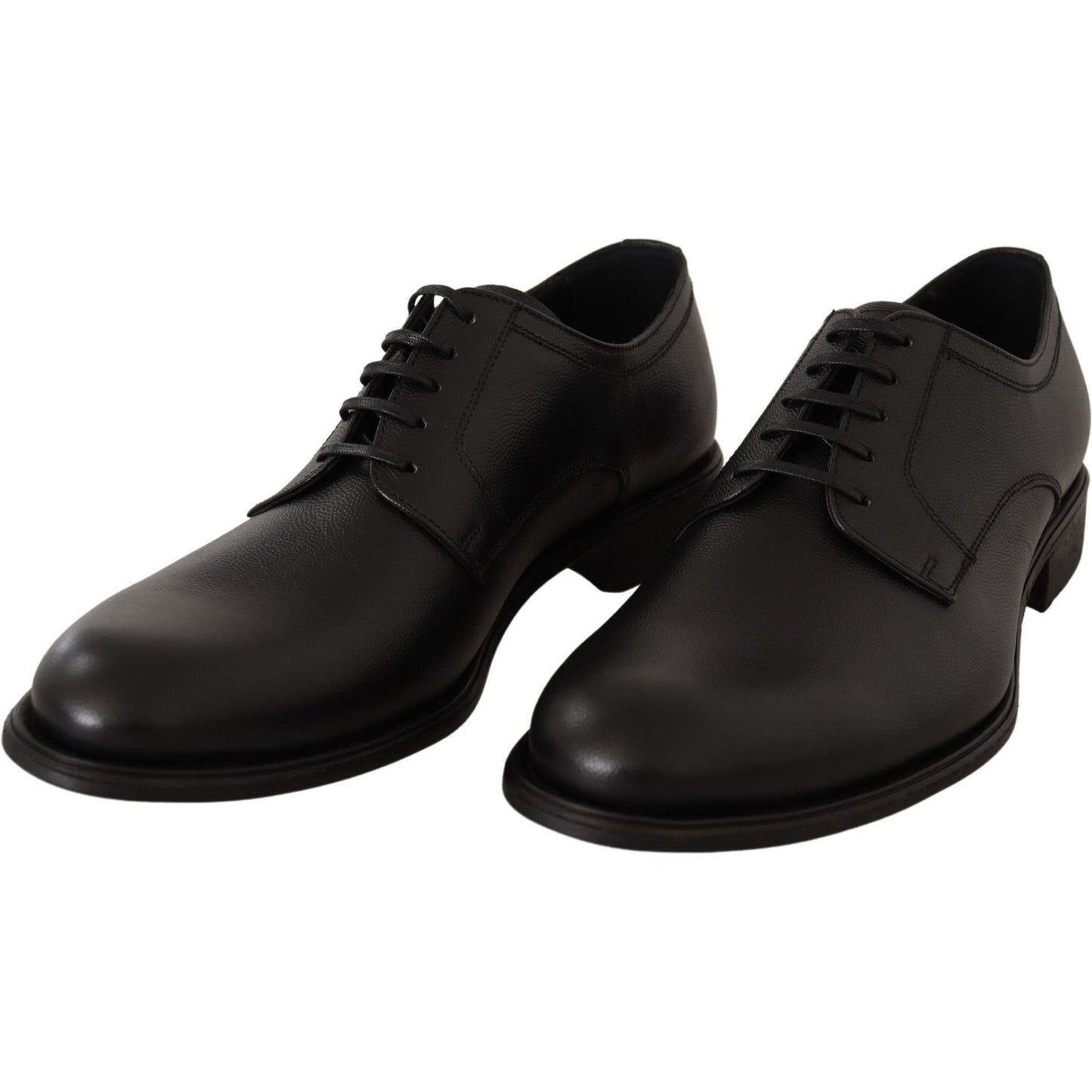 Dolce & Gabbana Elegant Black Leather Derby Shoes Dolce & Gabbana Black