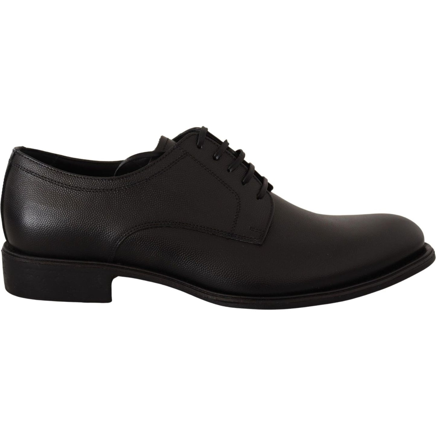 Dolce & Gabbana Elegant Black Leather Derby Shoes Dolce & Gabbana Black