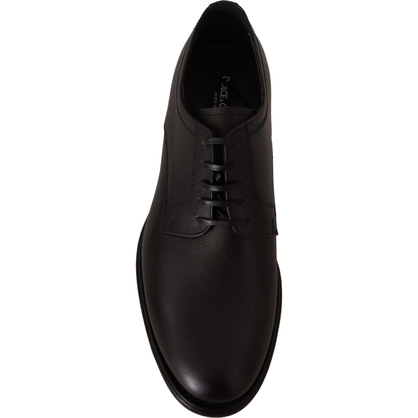 Dolce & Gabbana Elegant Black Leather Derby Shoes Dolce & Gabbana Black