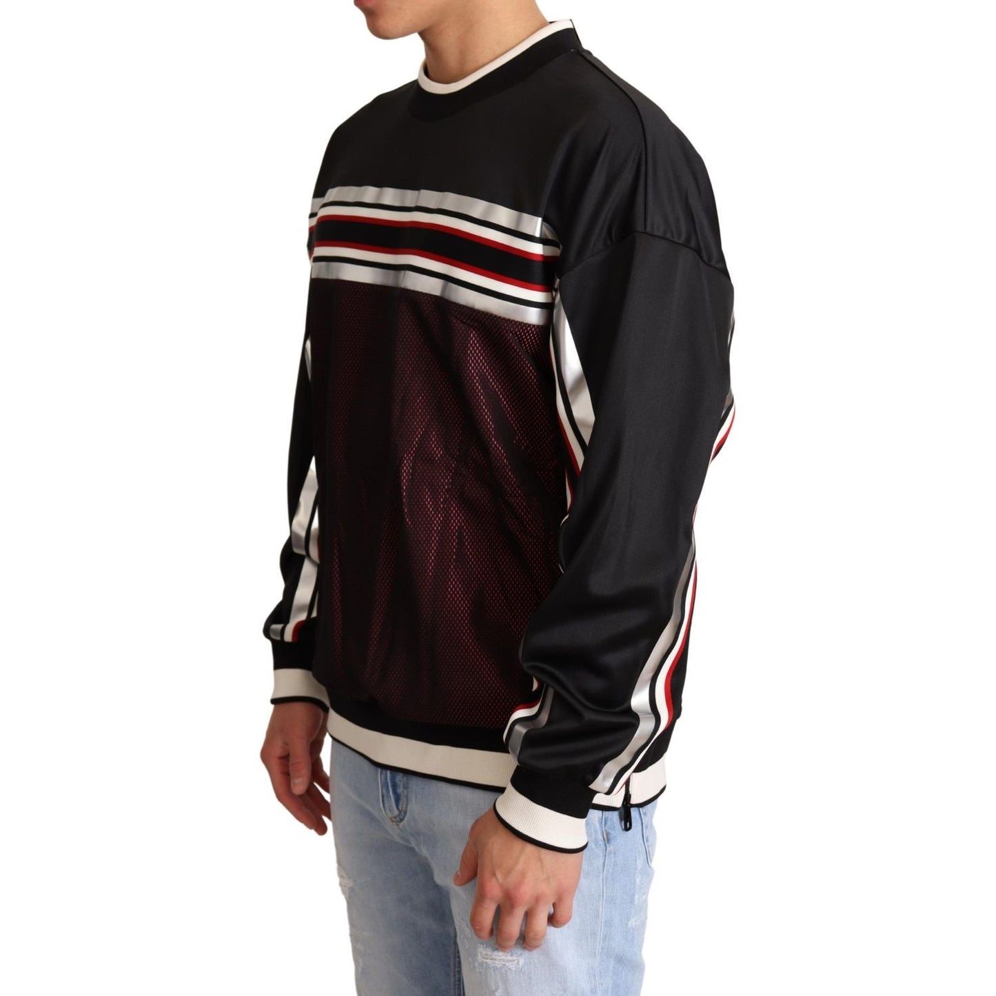 Dolce & Gabbana Elegant Crewneck Pullover Sweater in Black Dolce & Gabbana Gray