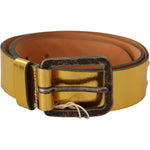 John Galliano Elegant Gold Genuine Leather Men's Belt MAN BELTS John Galliano Sienna