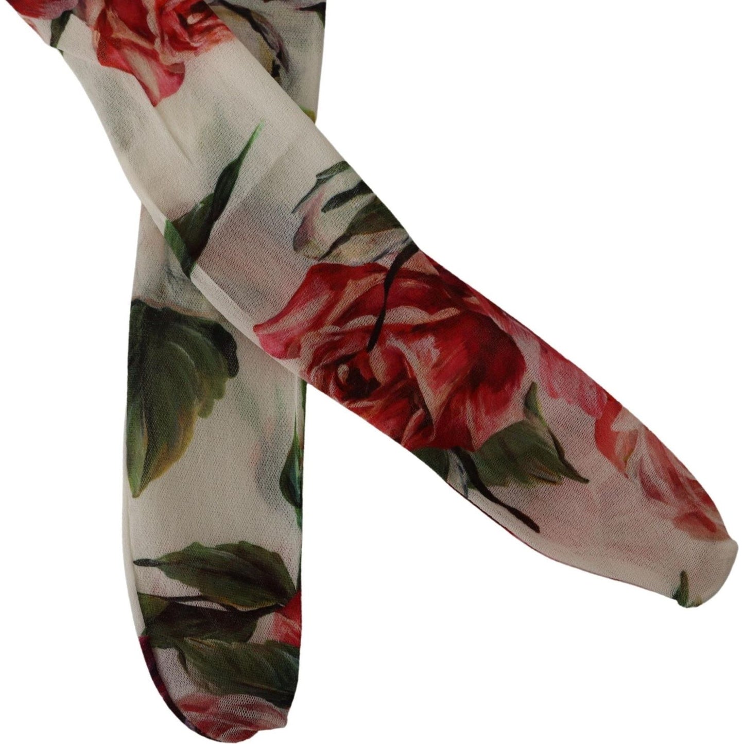 Dolce & Gabbana Floral Elegance Italian Nylon Tights WOMAN UNDERWEAR Dolce & Gabbana Dim Gray