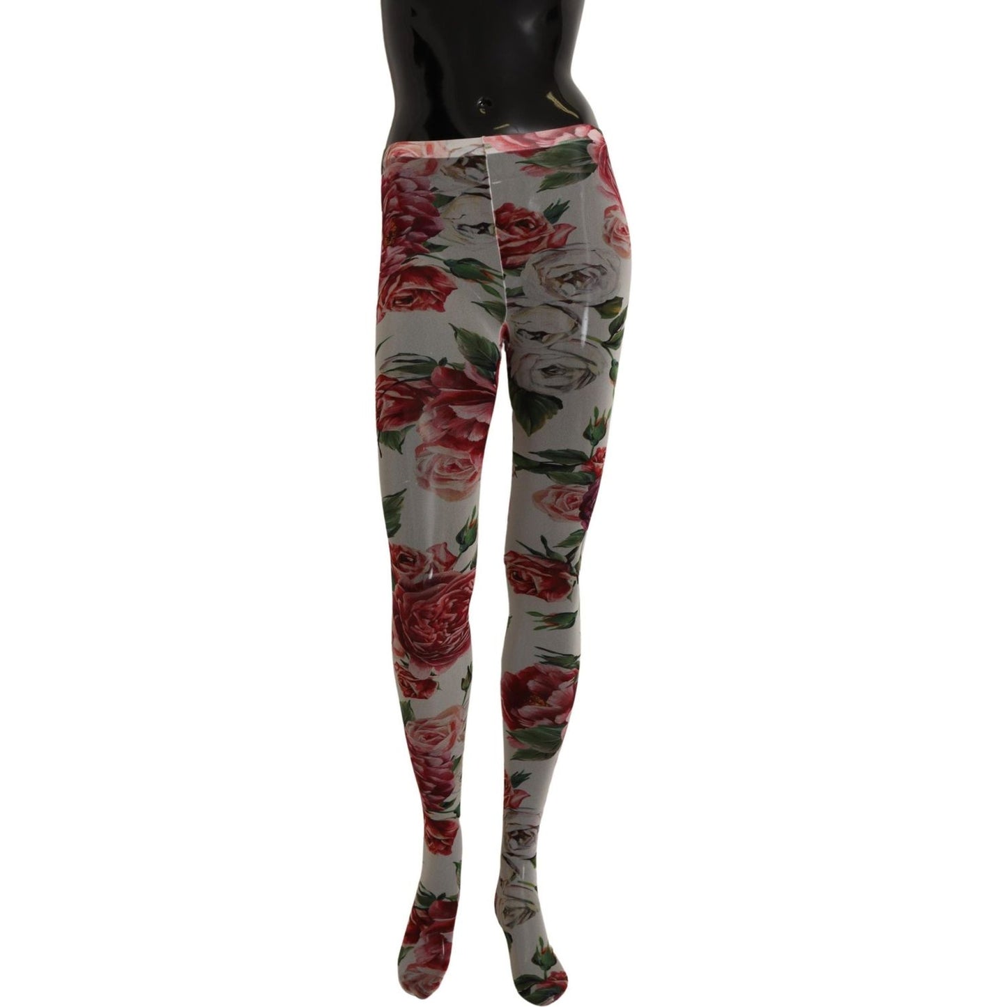 Dolce & Gabbana Floral Elegance Italian Nylon Tights WOMAN UNDERWEAR Dolce & Gabbana Dark Olive Green