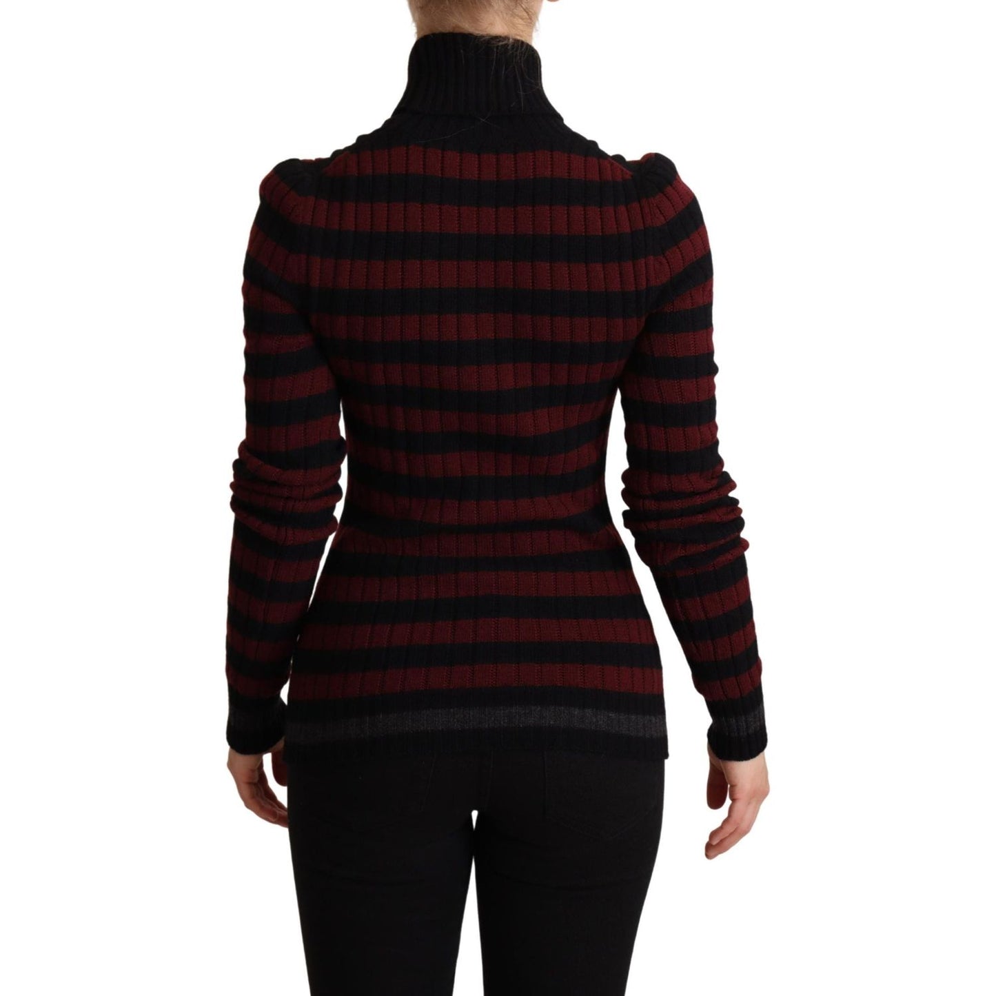 Dolce & Gabbana Chic Striped Wool-Cashmere Sweater Dolce & Gabbana Black