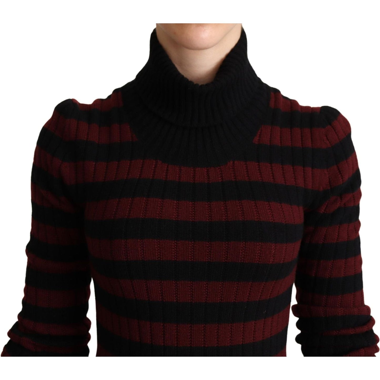 Dolce & Gabbana Chic Striped Wool-Cashmere Sweater Dolce & Gabbana Black