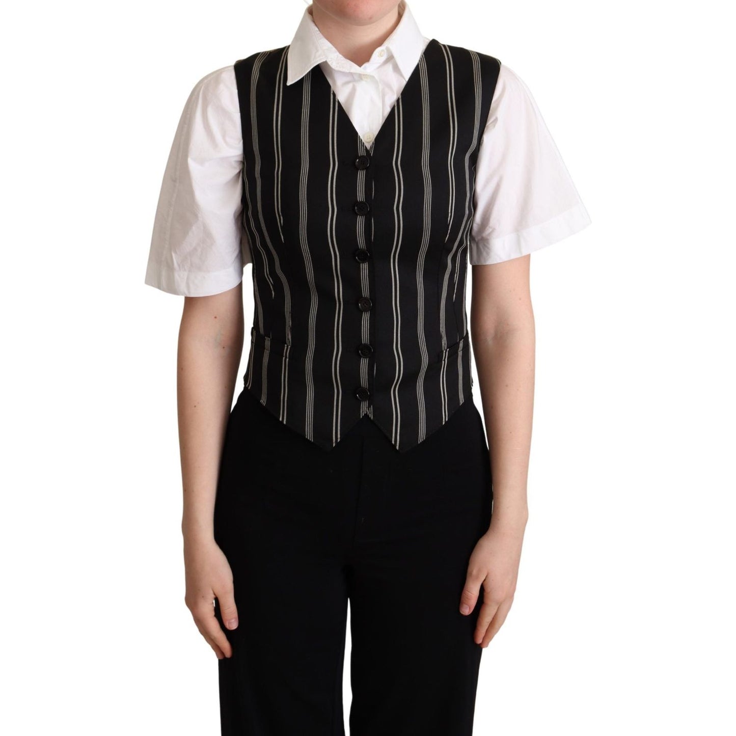 Dolce & Gabbana Chic Black Leopard Print Waistcoat Dolce & Gabbana Black